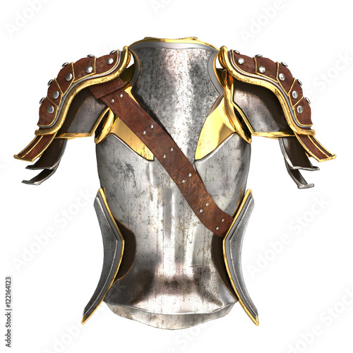 woman armor 3d illustration isolated on white background