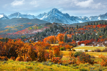 Sneffles peak in Colorado in autumn time