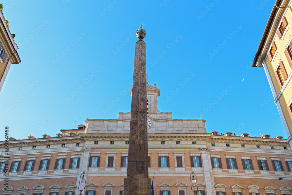 Obelisk of Montecitorio in Rome, Italy