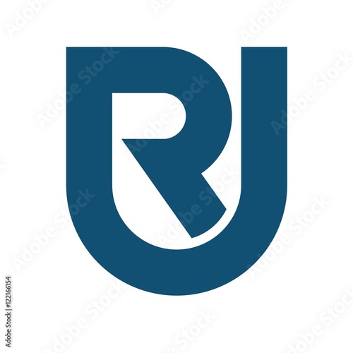 RU letter initial logo design