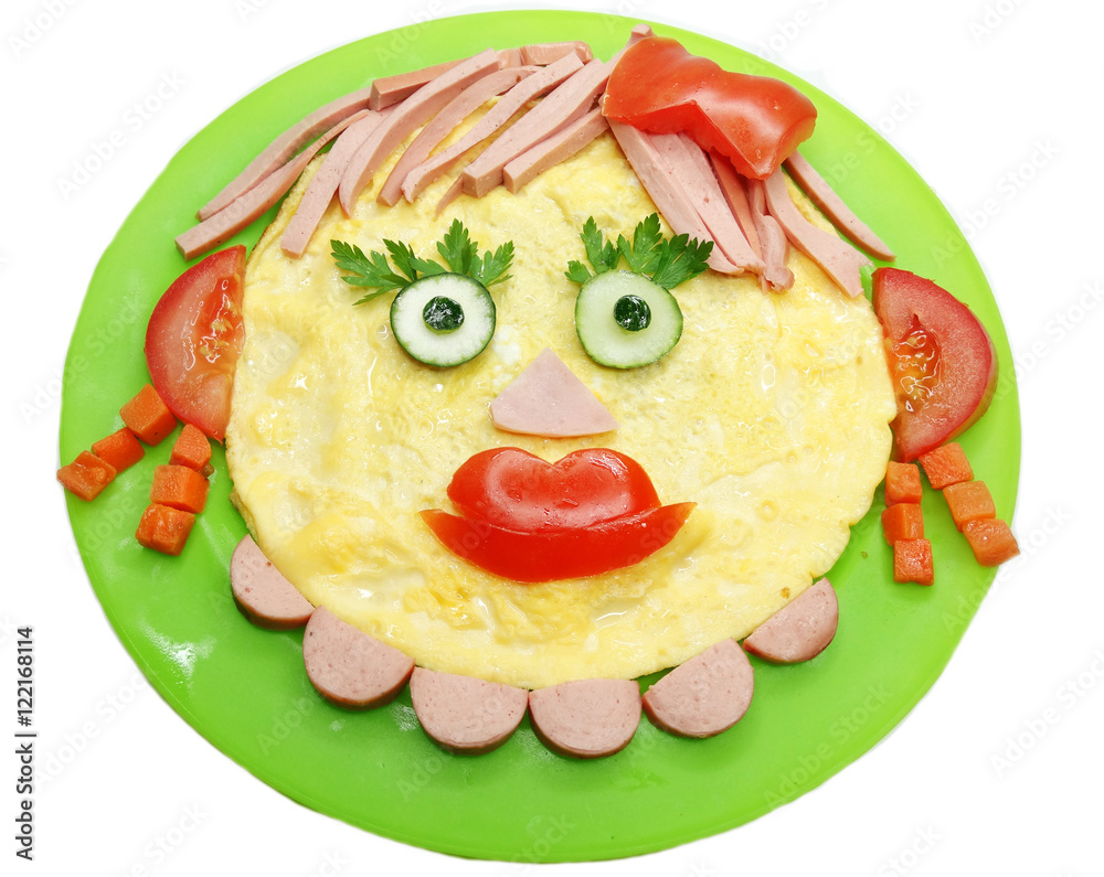 creative food breakfast with scrambled egg
