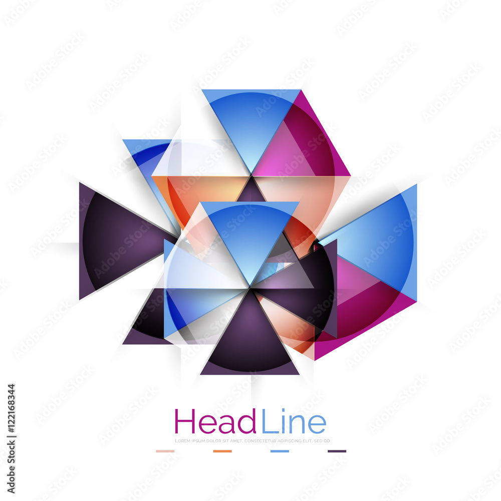 Glossy glass modern triangle layout Glossy glass modern triangle layout
