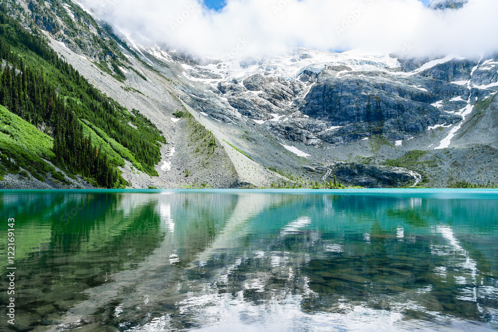 Canada Mountain lake. Joffre lake hiking trail British Columbia Canada