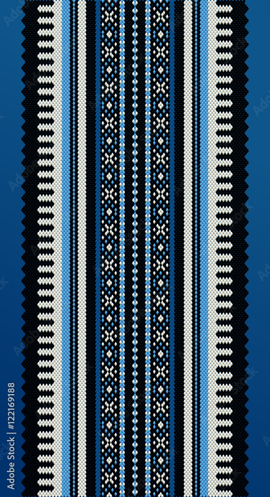 A Blue Middle Eastern Traditional Carpet Fabric Texture - obrazy, fototapety, plakaty 