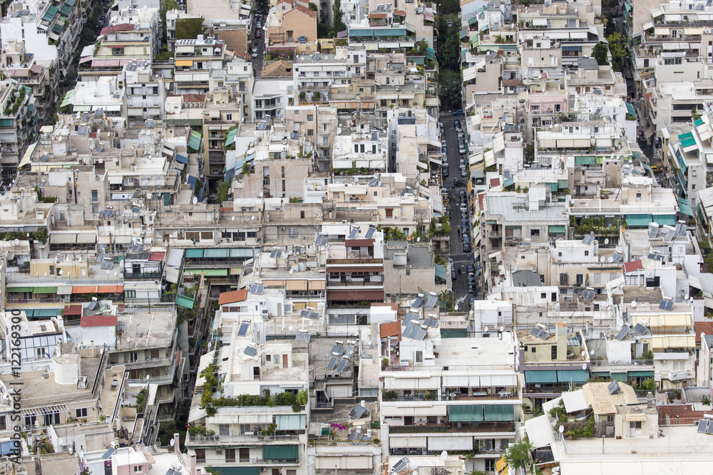 Aerial view of Athens, Greece. Athens is the capital of Greece a Aerial view of Athens, Greece. Athens is the capital of Greece a