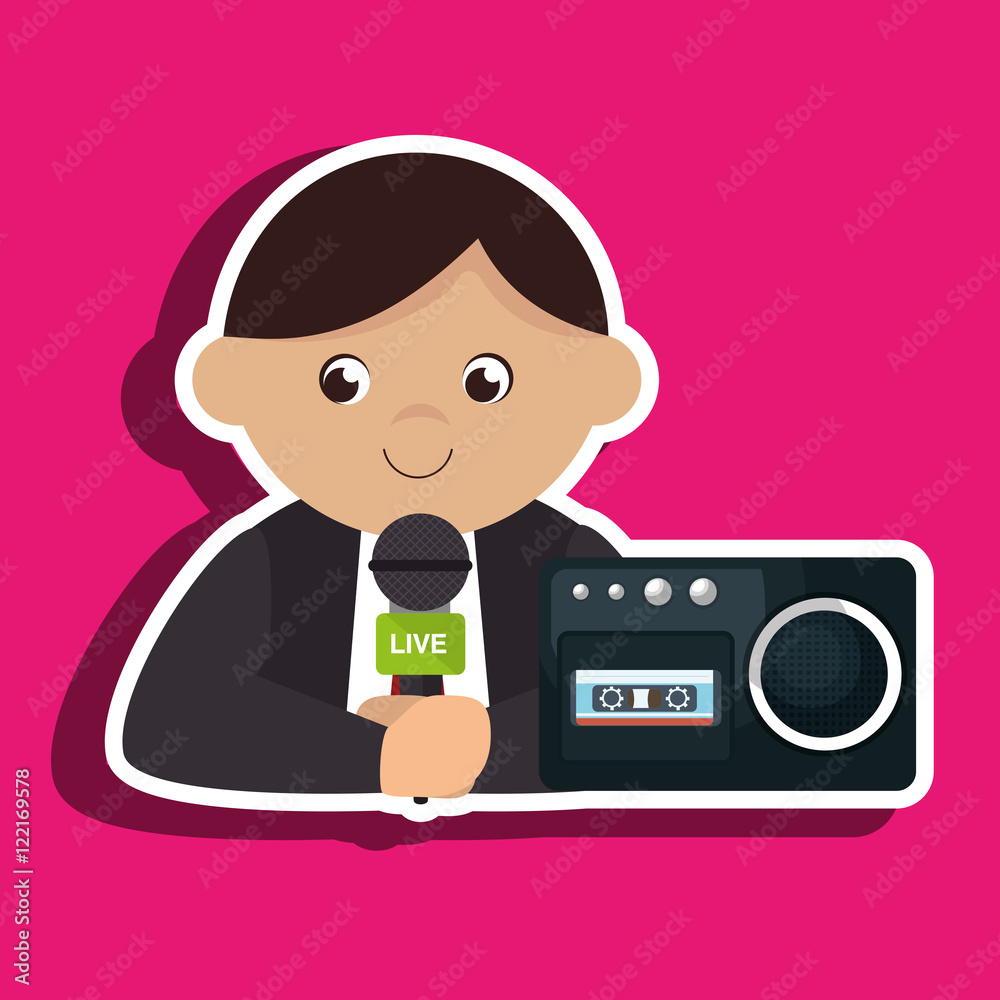 man voice recorder news vector illustration eps 10 man voice recorder news vector illustration eps 10