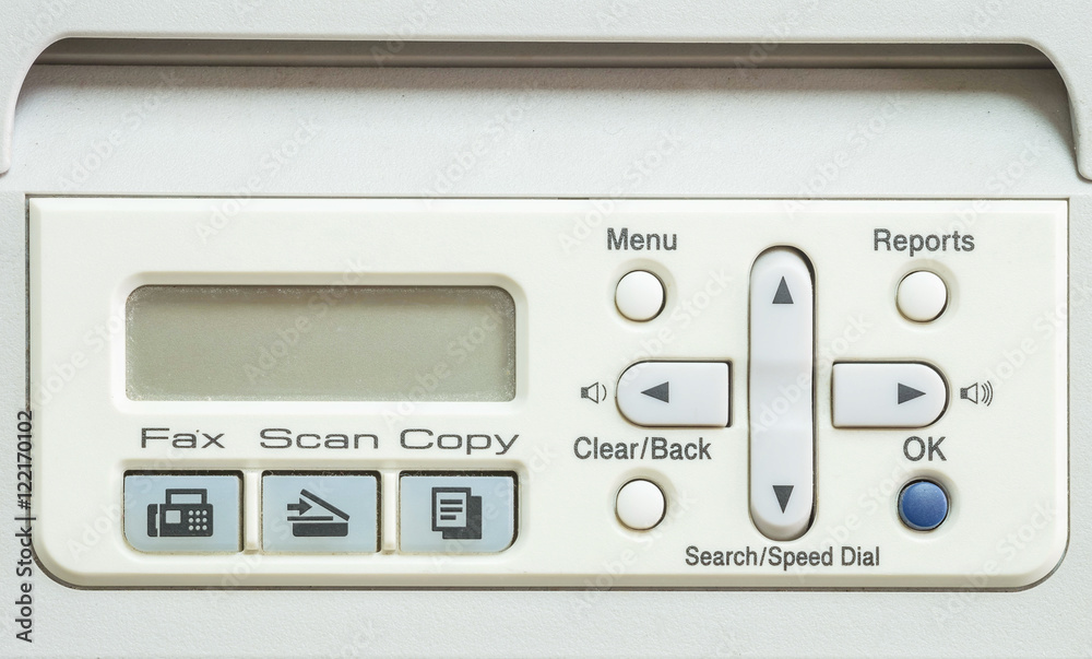Closeup surface screen of old photocopier and fax machine in the office textured background Closeup surface screen of old photocopier and fax machine in the office textured background