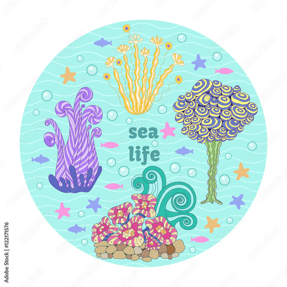 fantastic underwater plants Stock Vector | Adobe Stock
