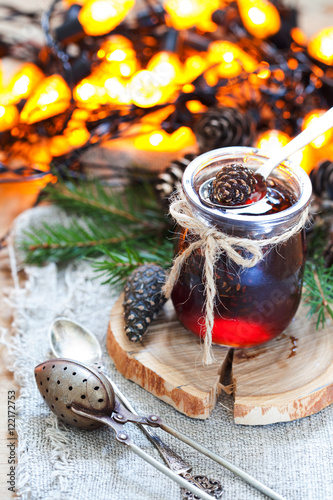 Traditional Siberian dessert confiture from young pine cones
