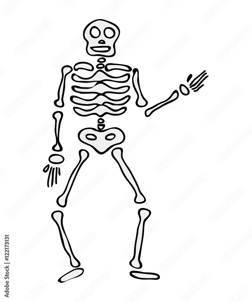 Obraz premium halloween skeleton vector symbol icon design.