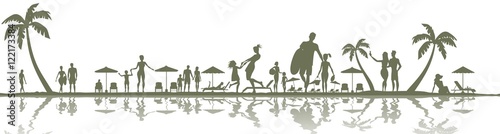people on the beach, summer holidays