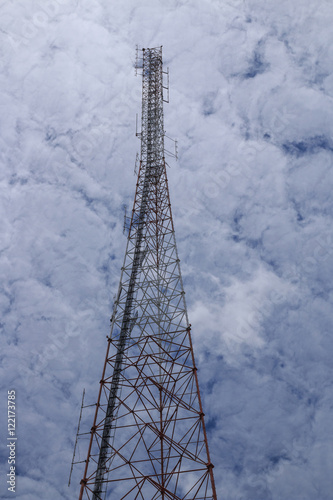 Telecommunication tower with a sunlight