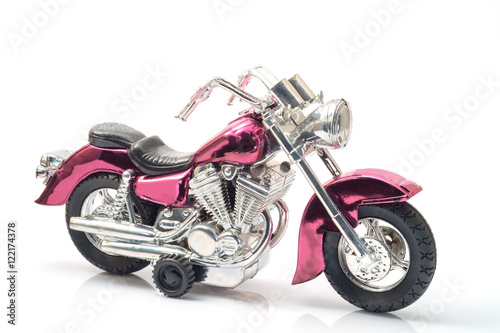 Toy motorcycle / Toy motorcycle on white background. photo