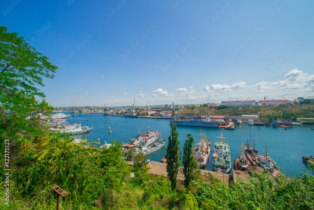 Fototapeta premium Sevastopol view from the waterfront south of the bay