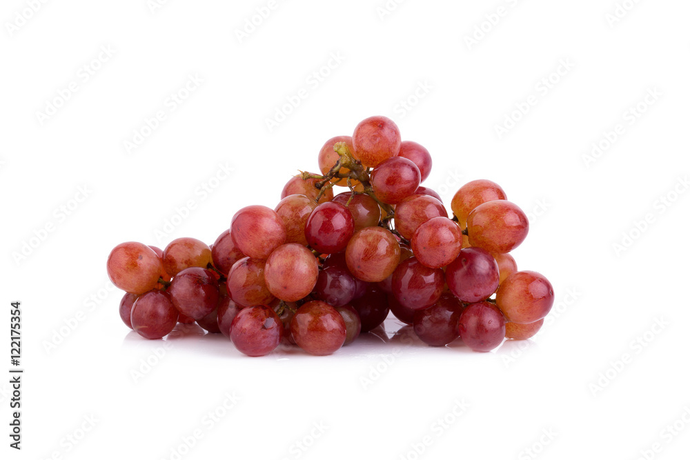 Red grape isolated on the white background