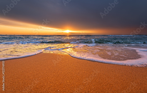 Colorful dawn over the sea. Nature composition.