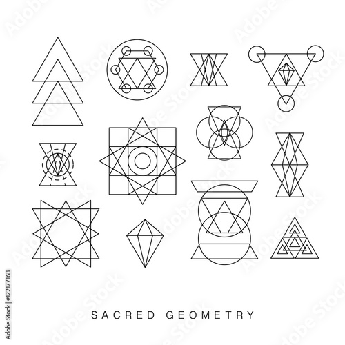 Sacred geometry signs set