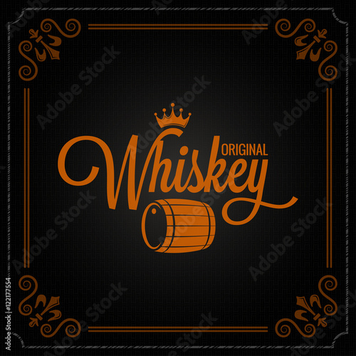 whiskey barrel label design logo background