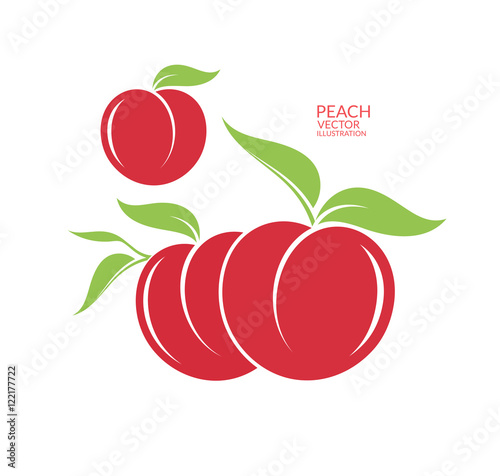 Peach. Isolated fruit on white background