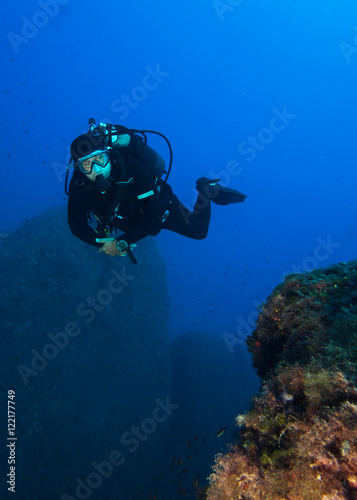 Diver, Mediterranean sea. © frantisek hojdysz