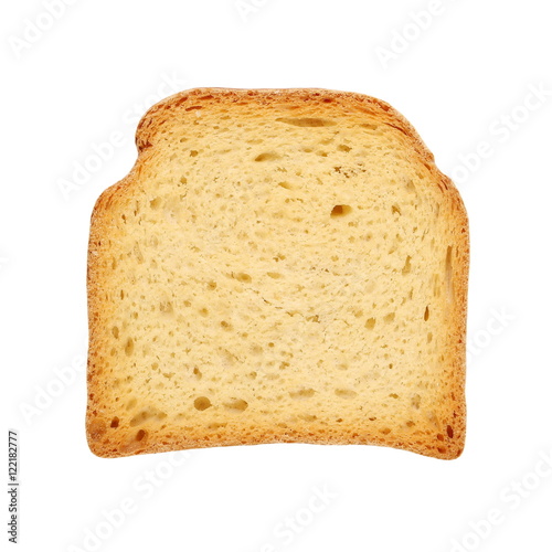 fried toast isolated on white background, sweet rusks bread clipping path