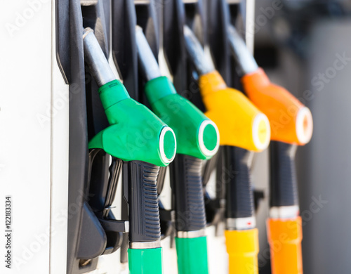 fuel pumps at a gas station, colourful fuel pumps, Petrol pump f