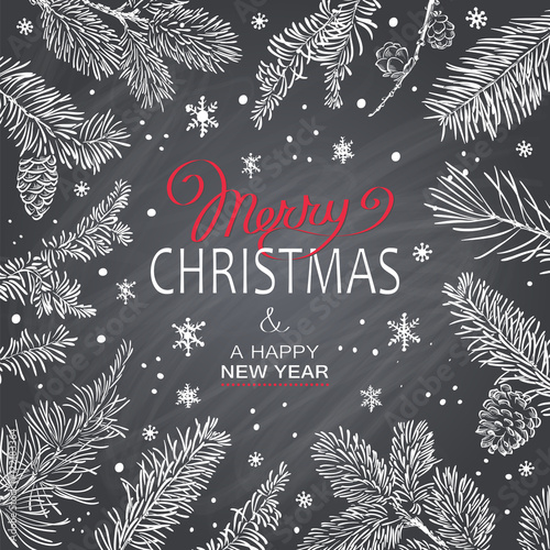 Christmas Poster - Illustration. Vector illustration of Christmas Background