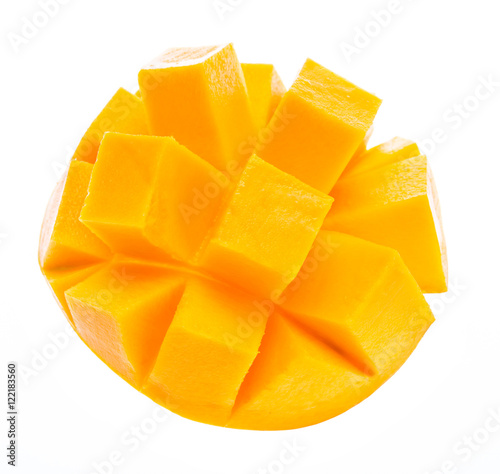 mango slice isolated on white background