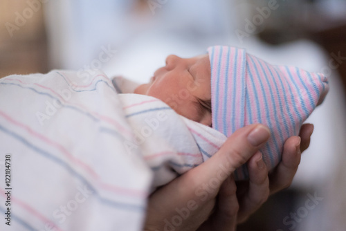 Fototapeta A newborn baby boy