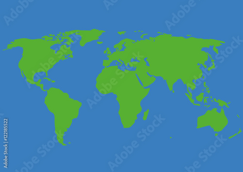 world map illustration vector graphic   green  blue