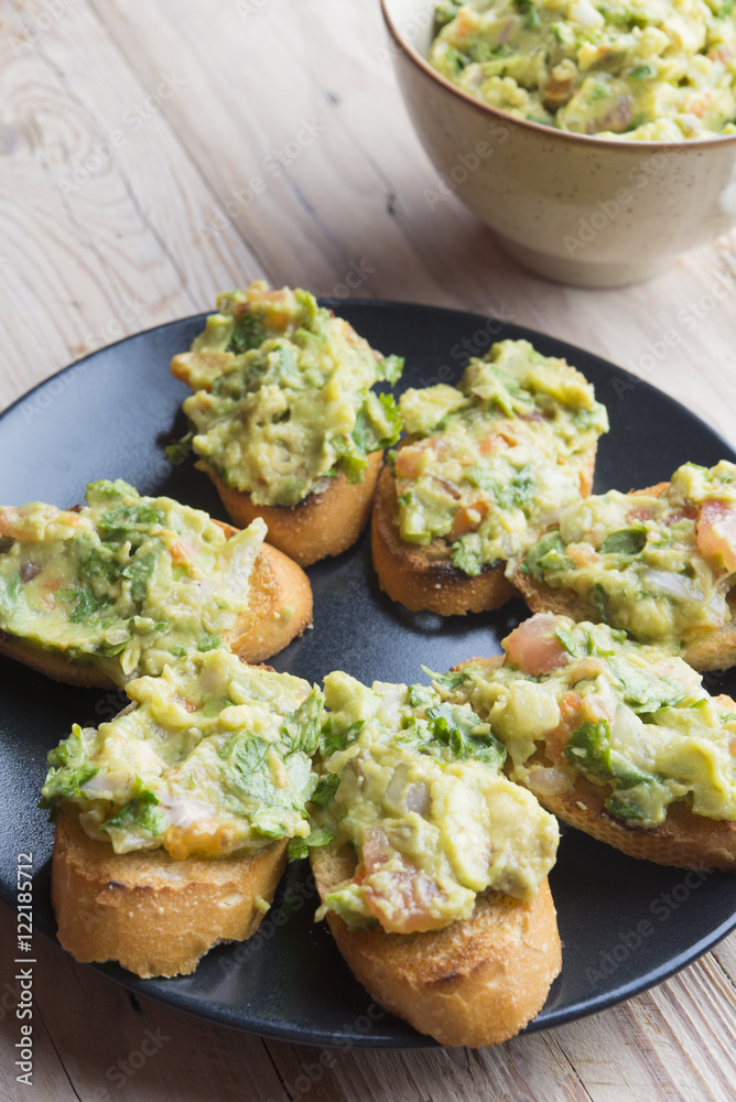 Guacamole with bread Guacamole with bread