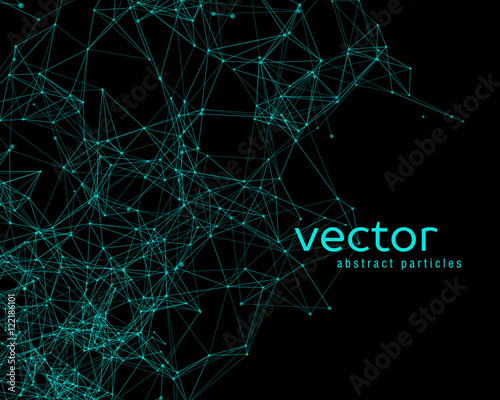 Vector background with abstract particles.