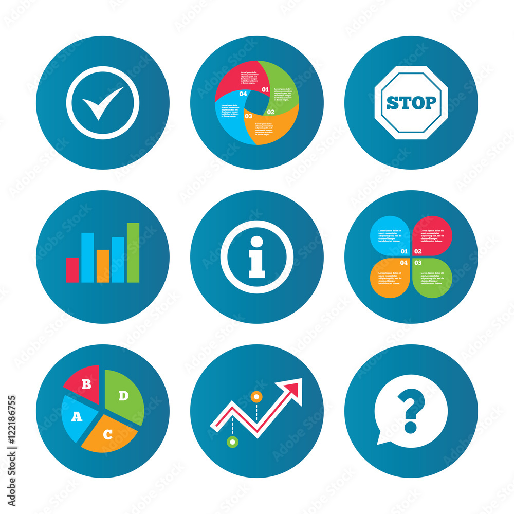 Information icons. Stop prohibition symbol. Information icons. Stop prohibition symbol.
