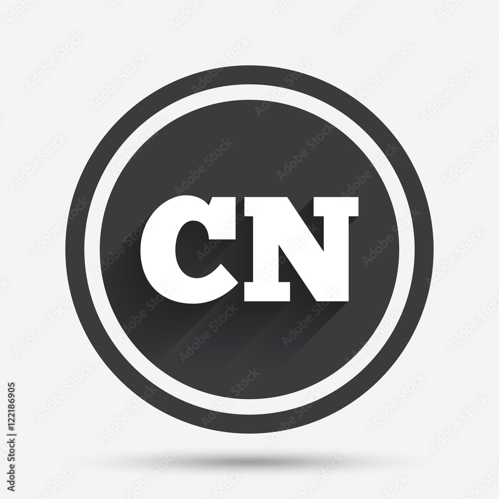 Chinese language sign icon. CN China translation. Chinese language sign icon. CN China translation.