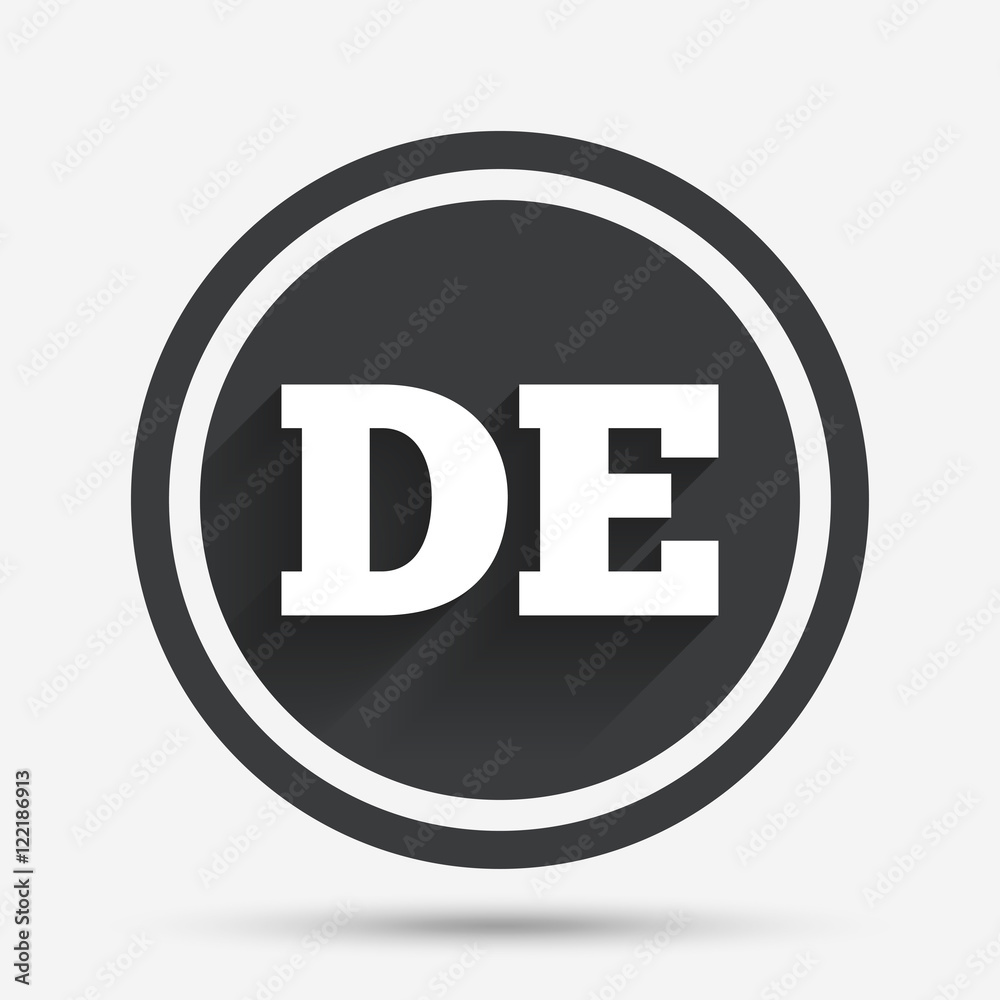 German language sign icon. DE Deutschland. German language sign icon. DE Deutschland.