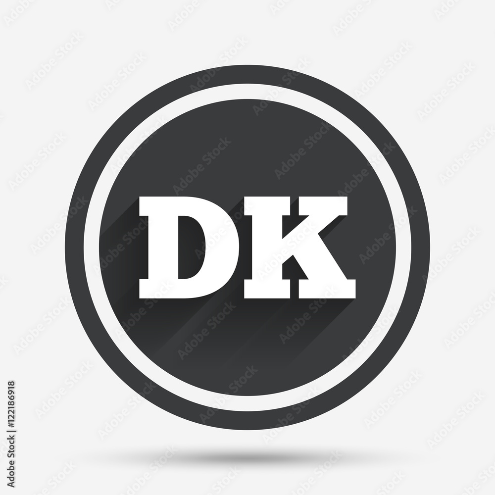 Denmark language sign icon. DK translation. Denmark language sign icon. DK translation.