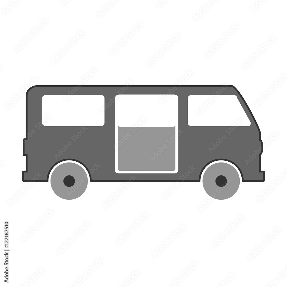 Minibus symbol icon on white.