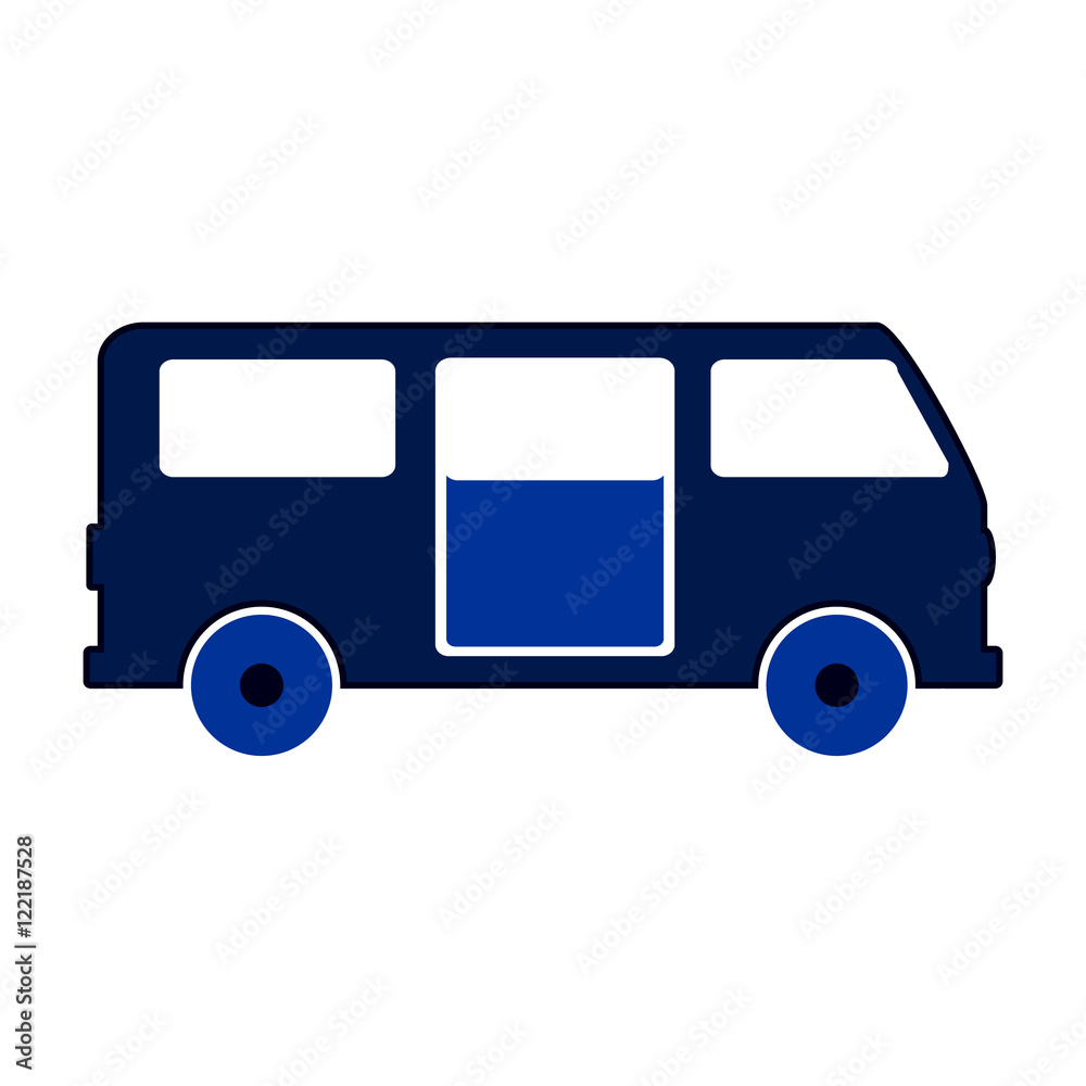 Minibus symbol icon on white.