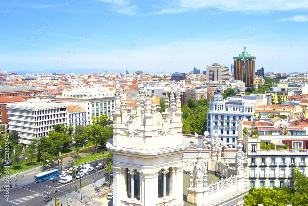 Aerial panoramic view of Madrid, Spain