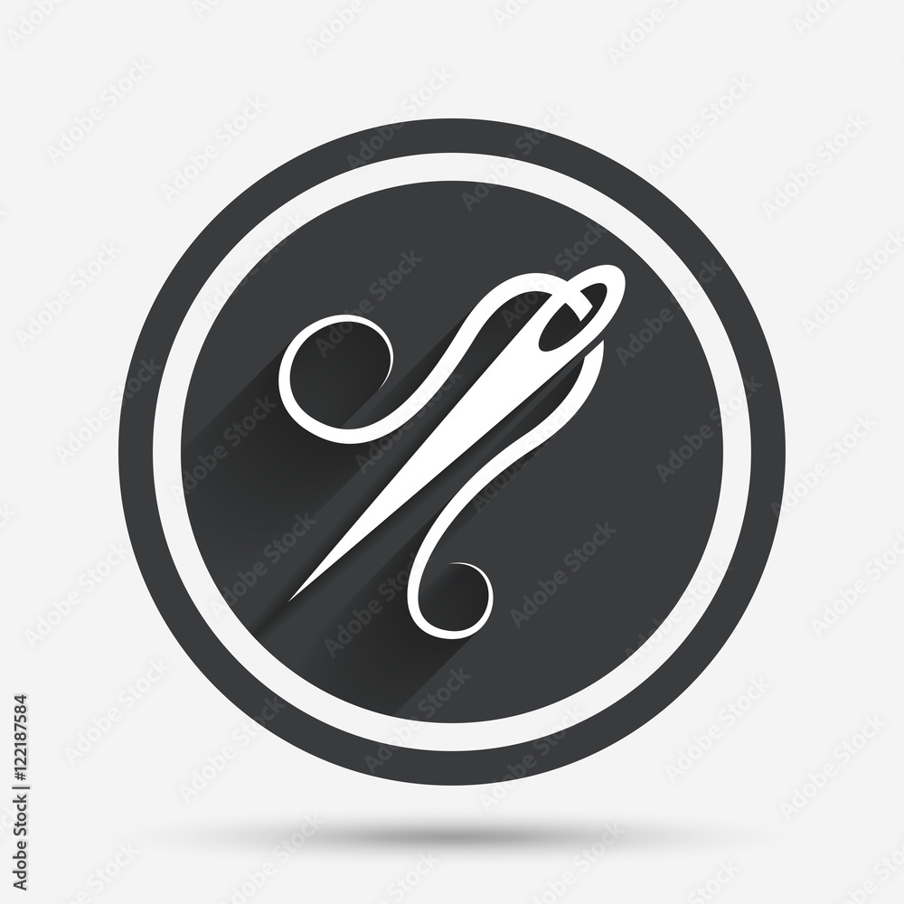 Obraz premium Needle with thread icon. Tailor sign.