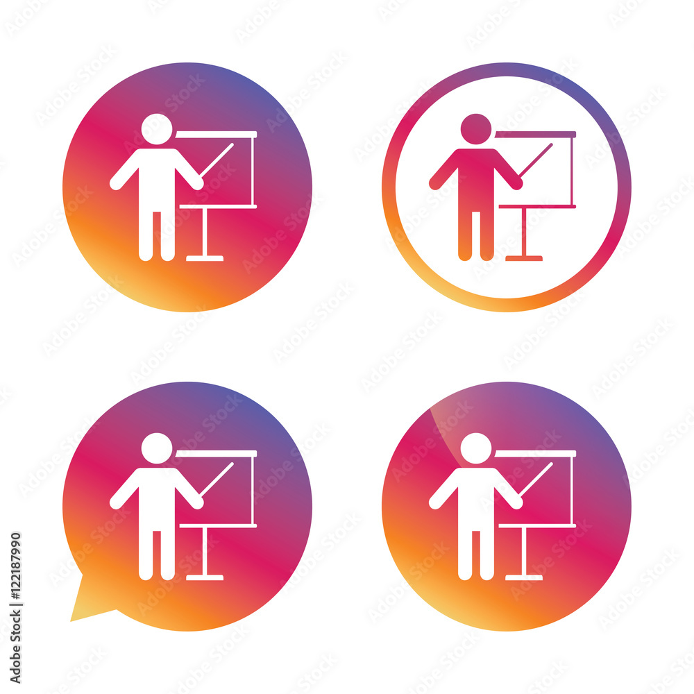 Presentation billboard sign icon. Presentation billboard sign icon.
