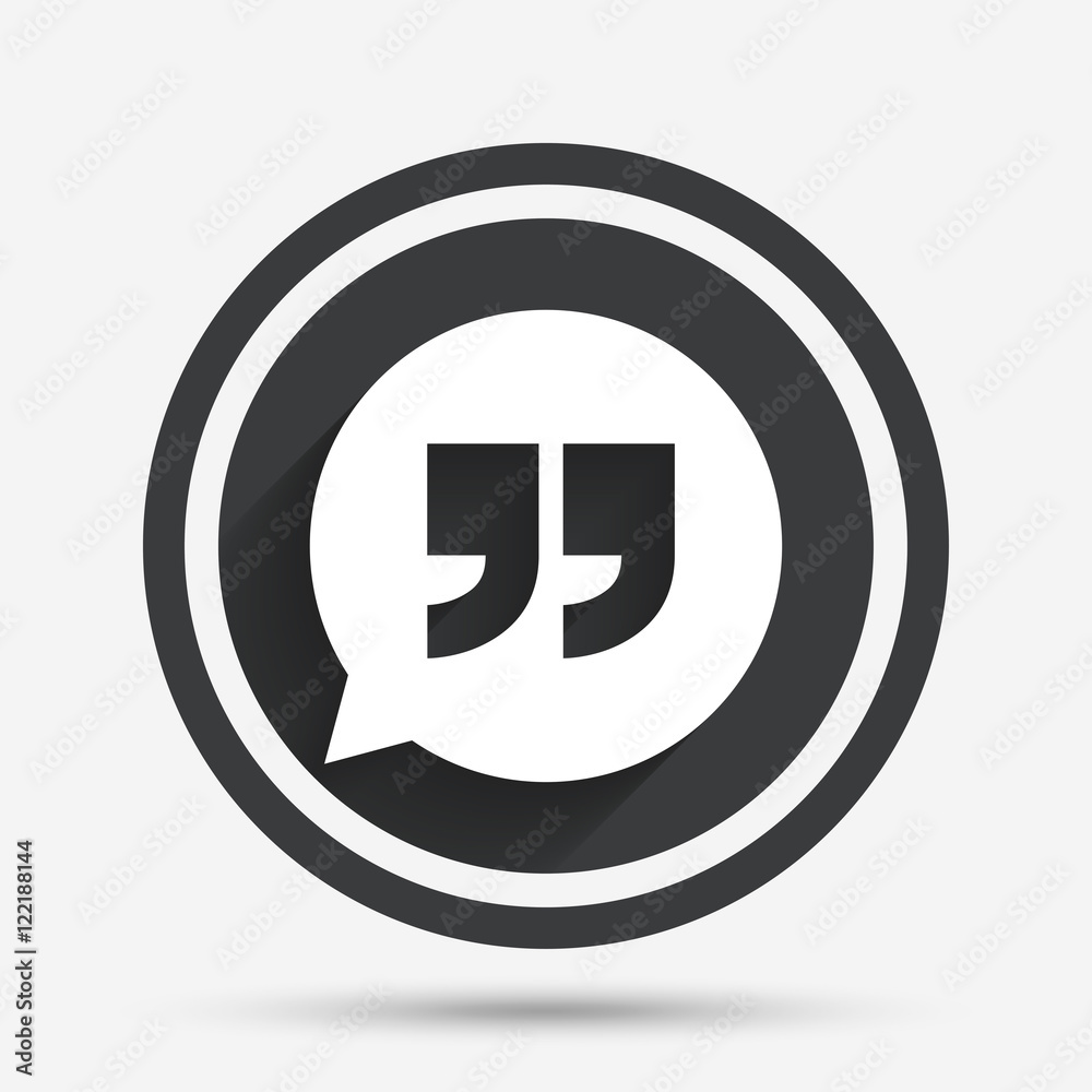 Quote sign icon. Quotation mark symbol. Quote sign icon. Quotation mark symbol.