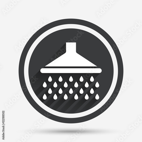 Shower sign icon. Douche with water drops symbol.