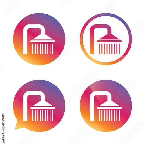 Shower sign icon. Douche with water drops symbol.