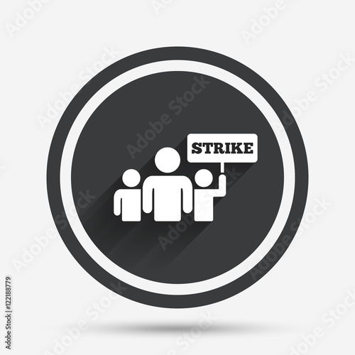 Strike sign icon. Group of people symbol.