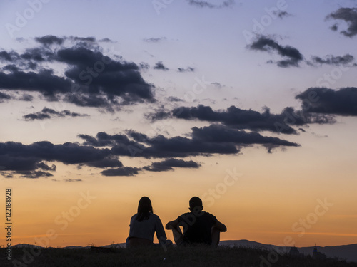 couple watching the sunset