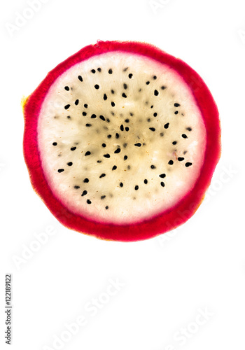 Dragon Fruit Slice on white background