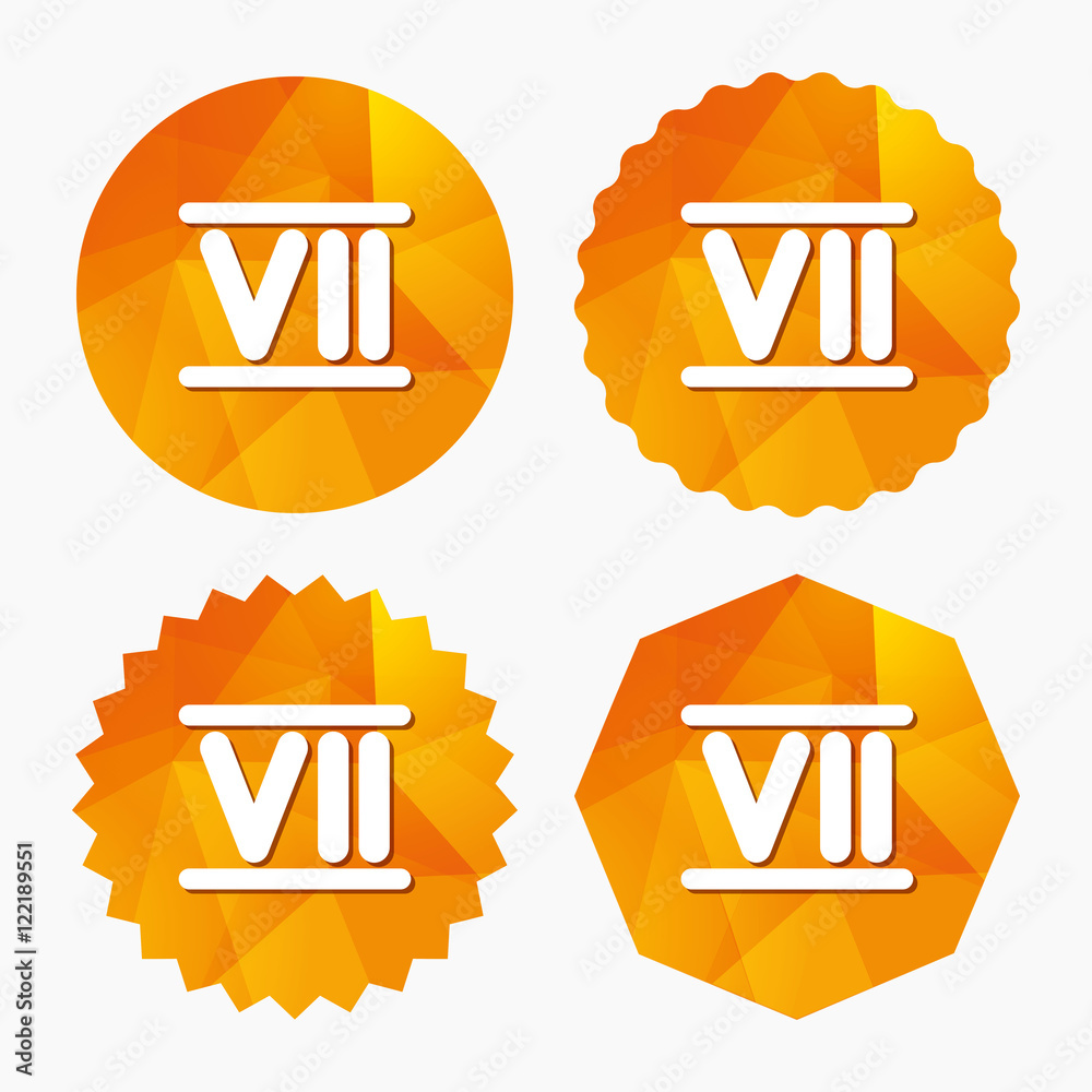 Roman numeral seven icon. Roman number seven sign. Stock Vector | Adobe