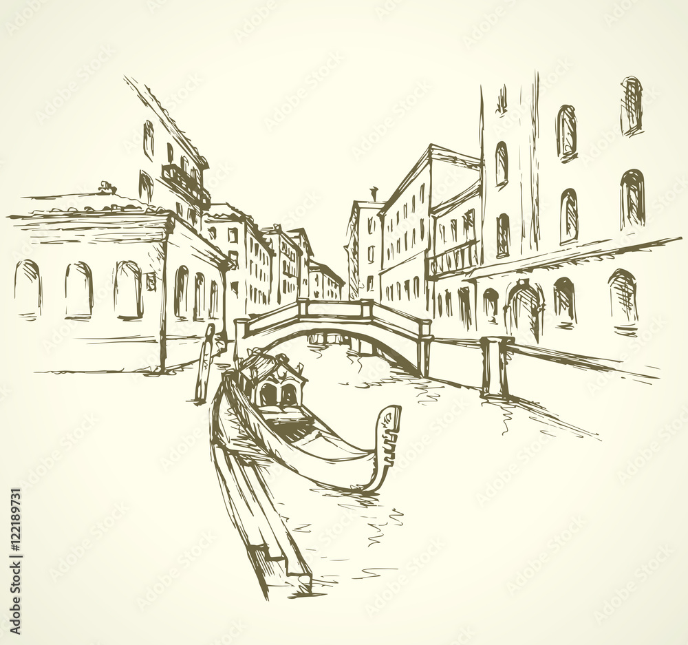 Venice. Vector cityscape