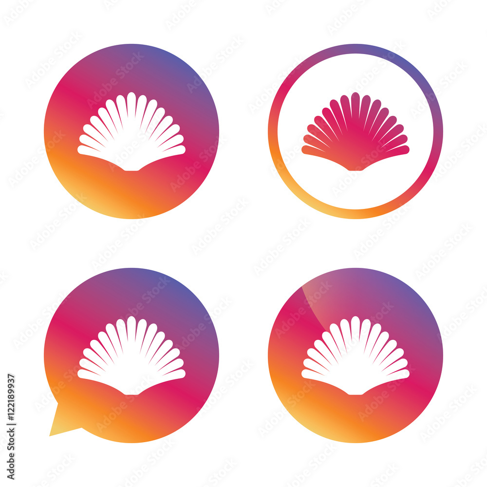 Sea shell sign icon. Conch symbol. Travel icon. Sea shell sign icon. Conch symbol. Travel icon.